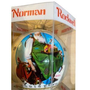 Vintage Norman Rockwell, Santa glass, Christmas holiday ornament